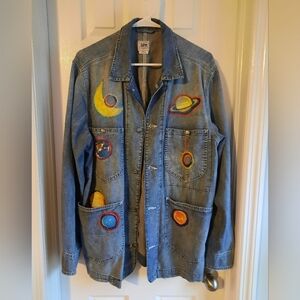 Solar System Patched Denim Jacket